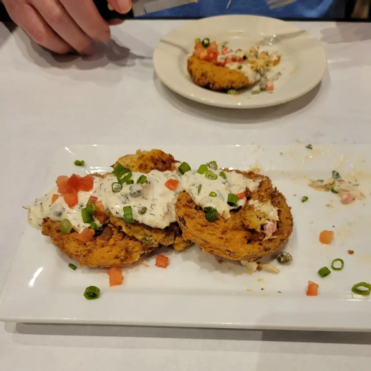 Fried Green Tomatoes & Crab Cakes