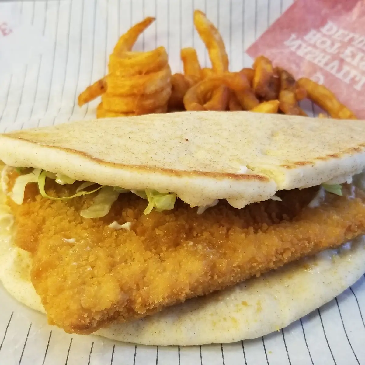 Fish Sandwich on Pita Bread