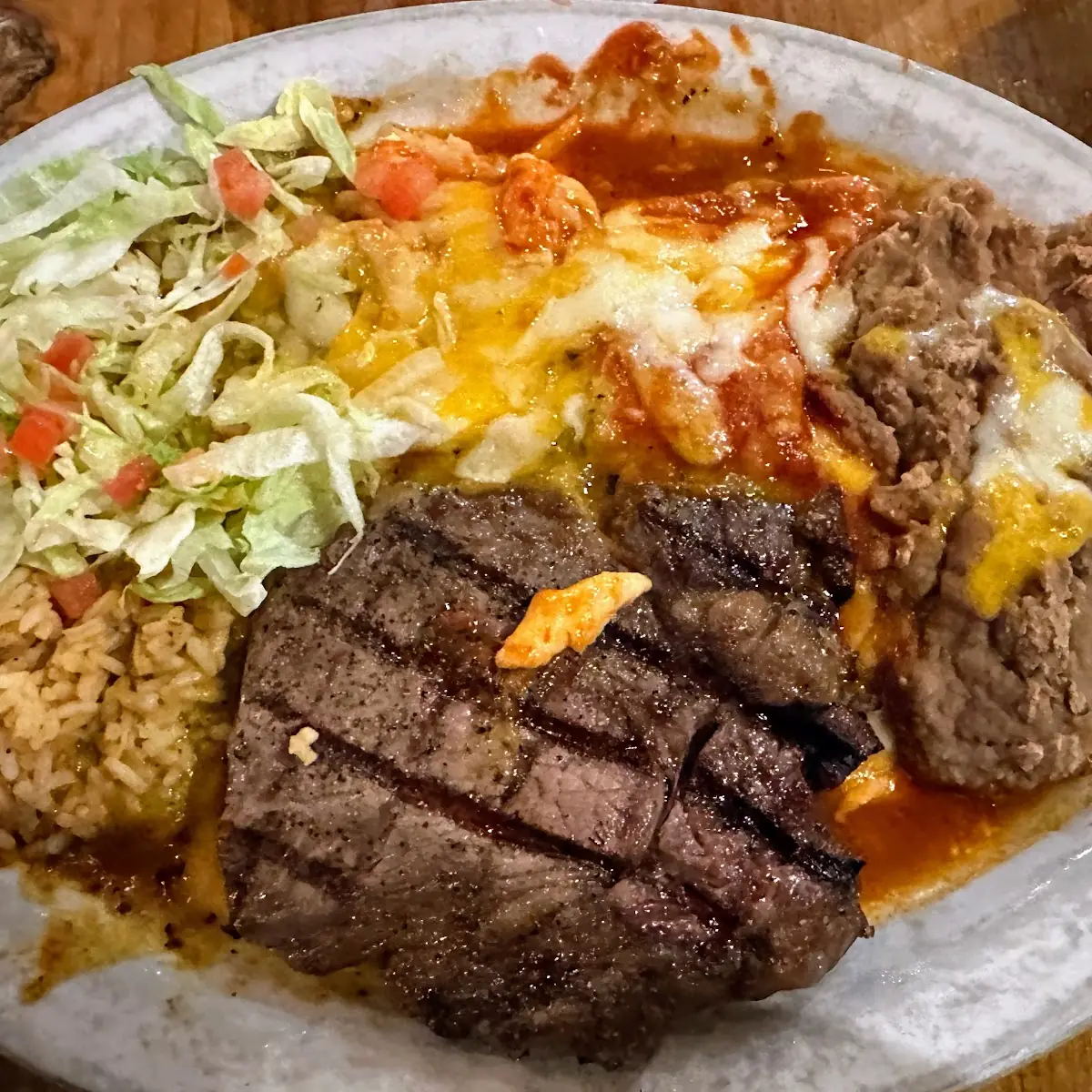 Ribeye Steak and Enchiladas