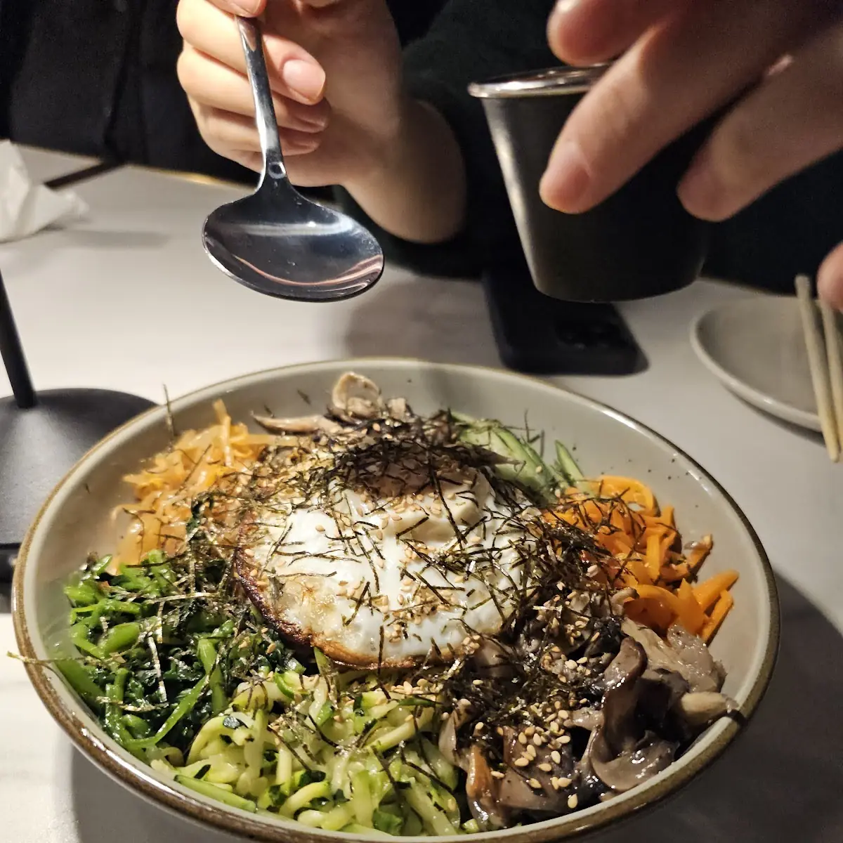 Mixed Vegetable Bibimbap with Egg