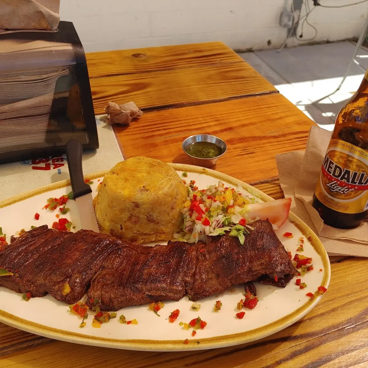 Mofongo with Churrasco Steak