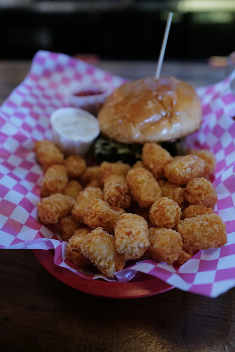 Foster Burger and Tater Tots