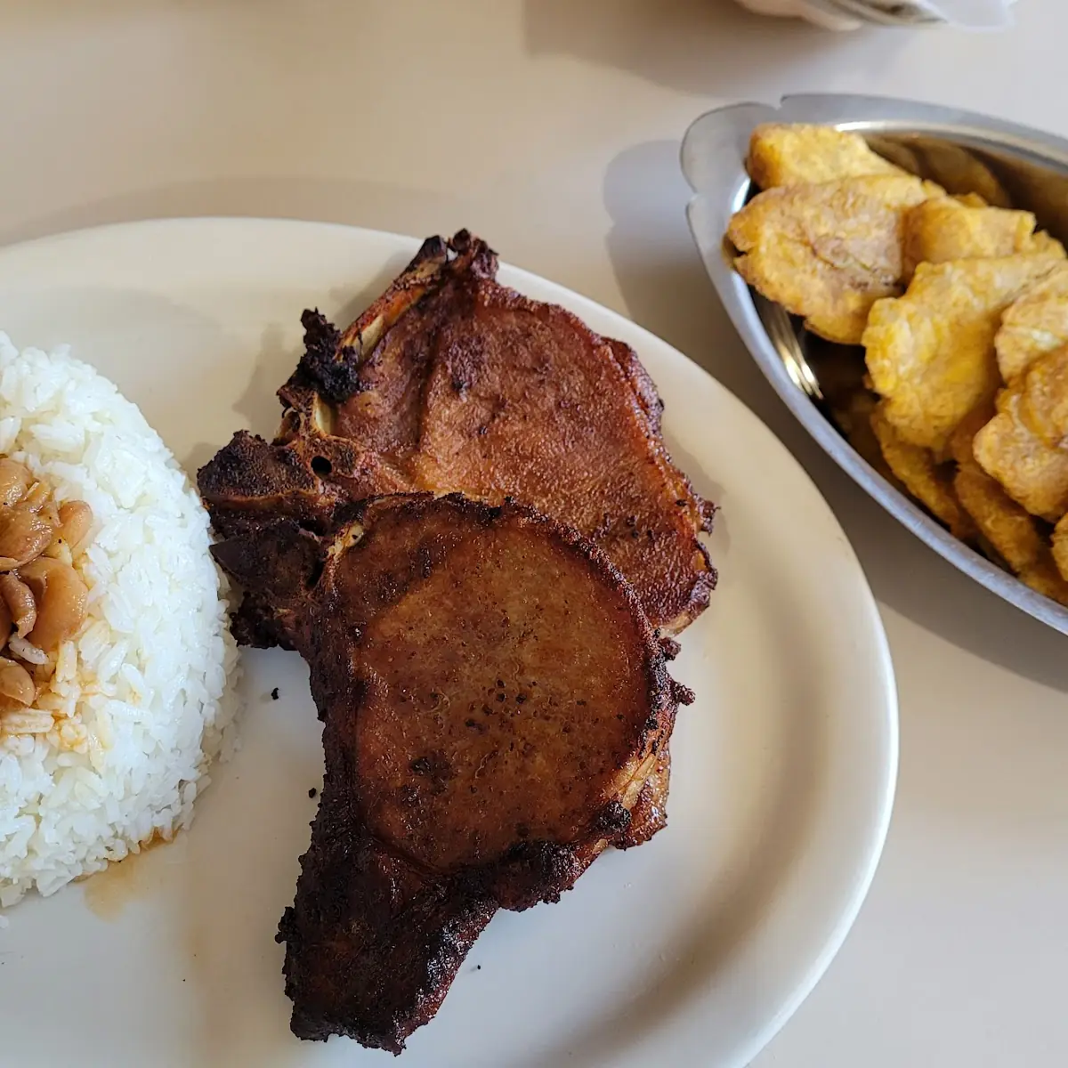 Pork Chops with White Rice