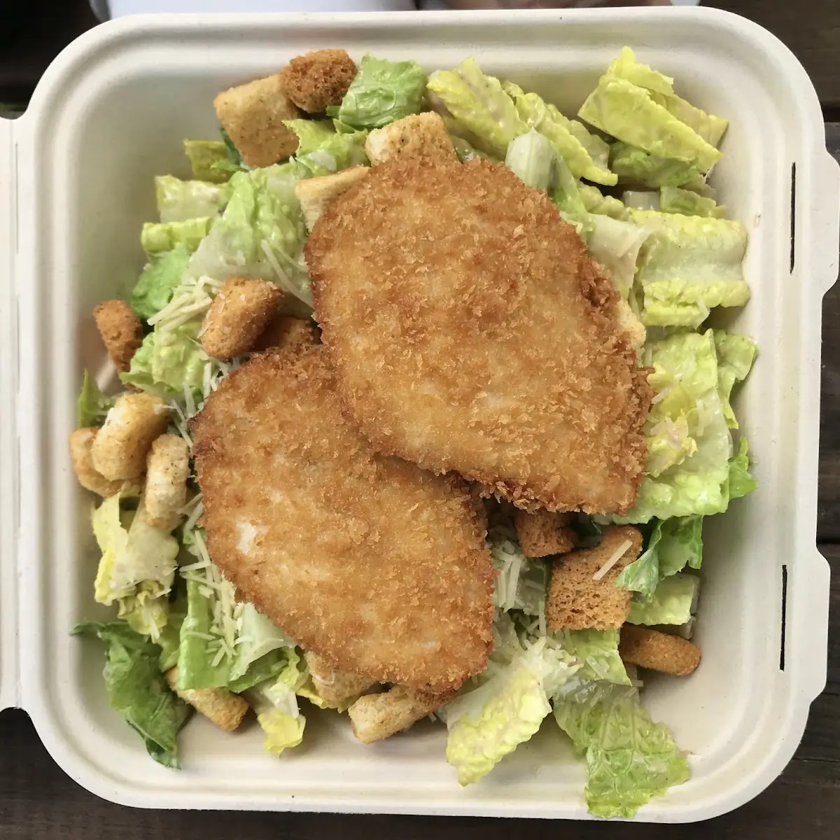 Caesar Salad with Chicken Katsu