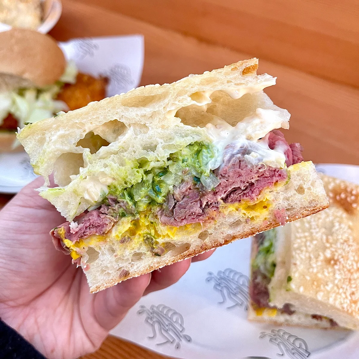 Rare Roast Beef Focaccia, Hector's Deli