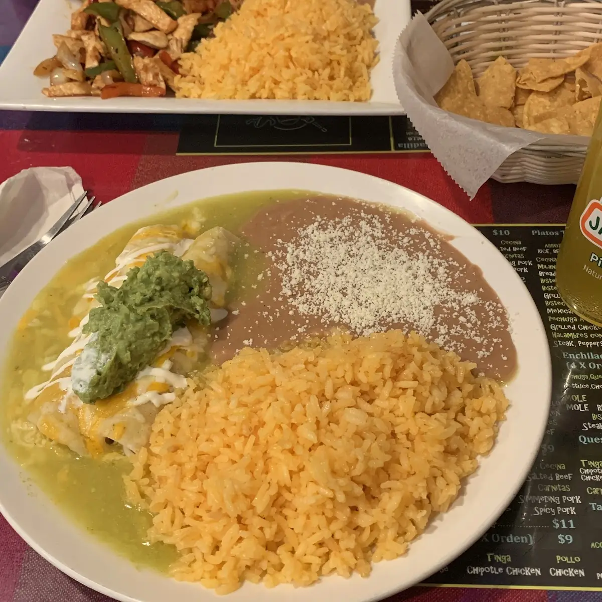 Chicken Enchilada and Chicken Fajita Platters