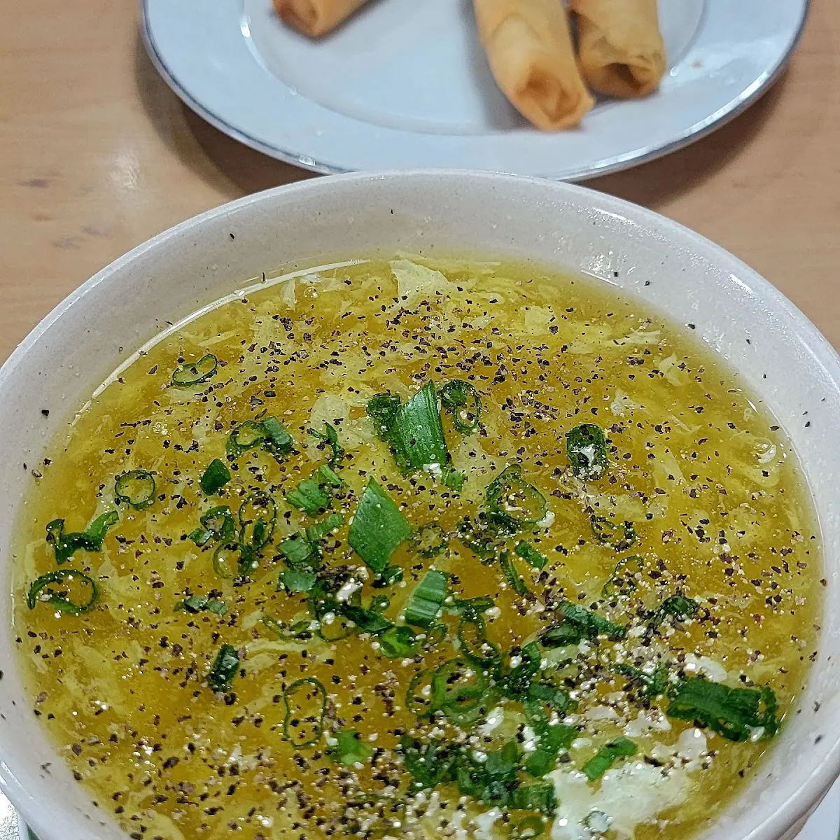 Spring Rolls and Egg Drop Soup