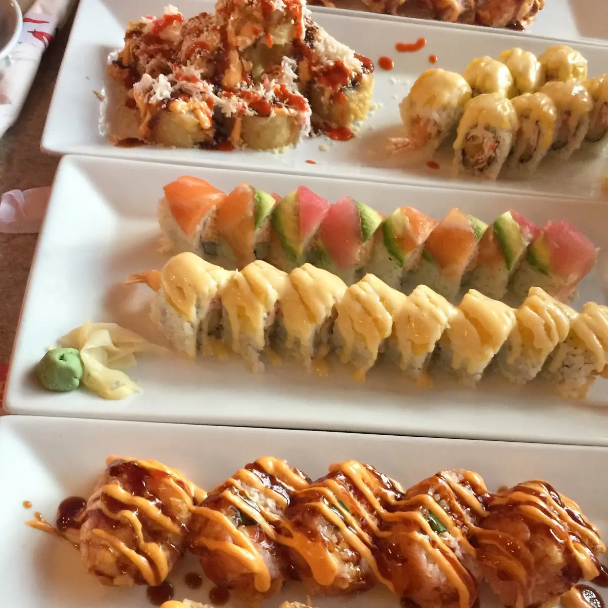 Pink Lady Roll Vegas Roll Mango Roll Temple Roll