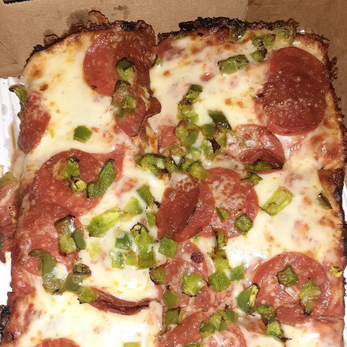 Deep Dish Pepperoni Pizza with Bell Peppers