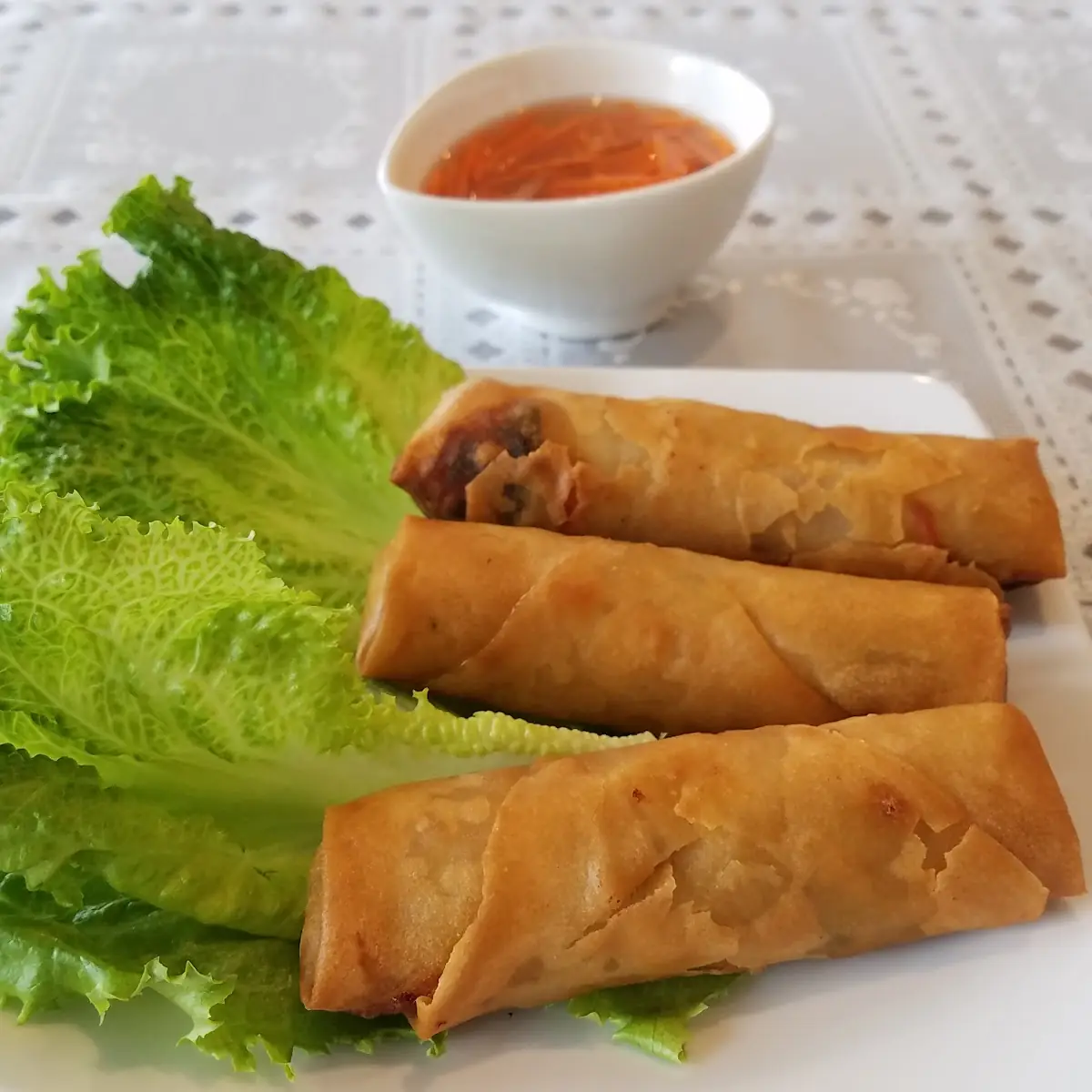 17. Vermicelli With Crispy Egg Rolls