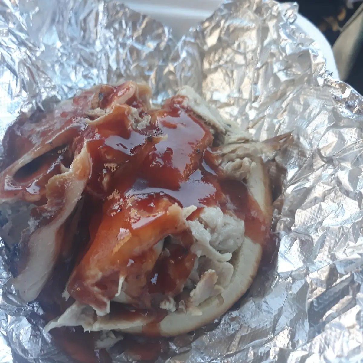 BBQ Pork Filled Baked Potato