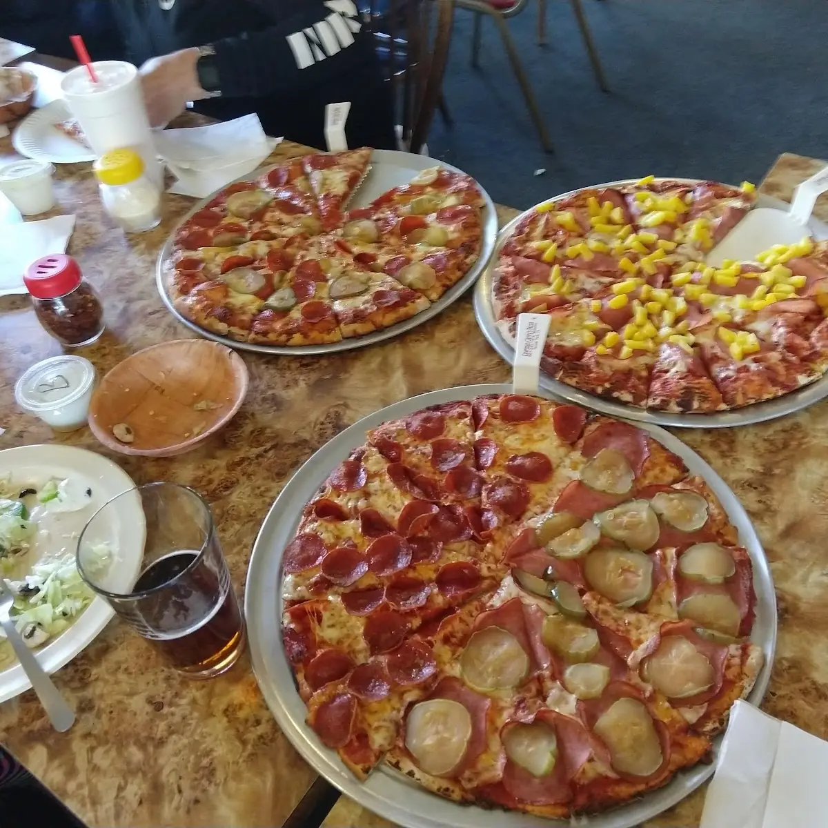 Ham and Dill Pickle Pepperoni Pizza