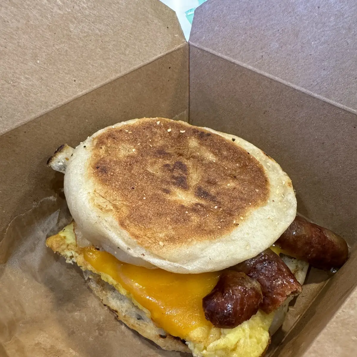 Breakfast Sandwich with Chicken Sausage