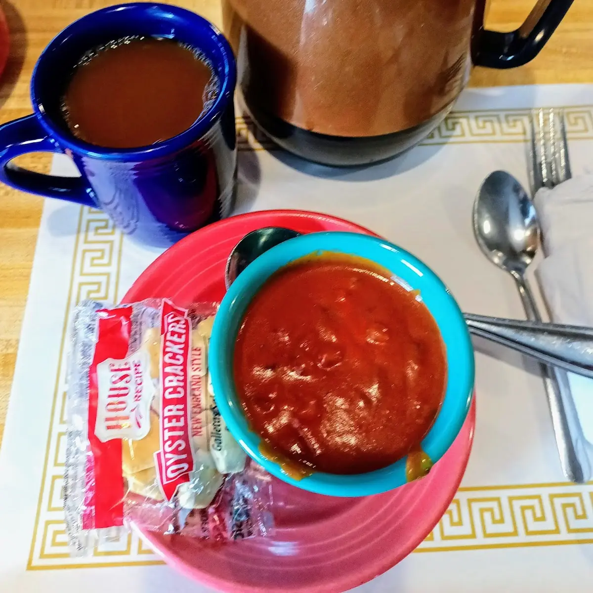 Bacon Tomato Soup and Coffee