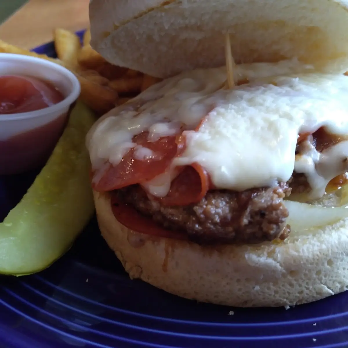 Pizza Burger and Fries