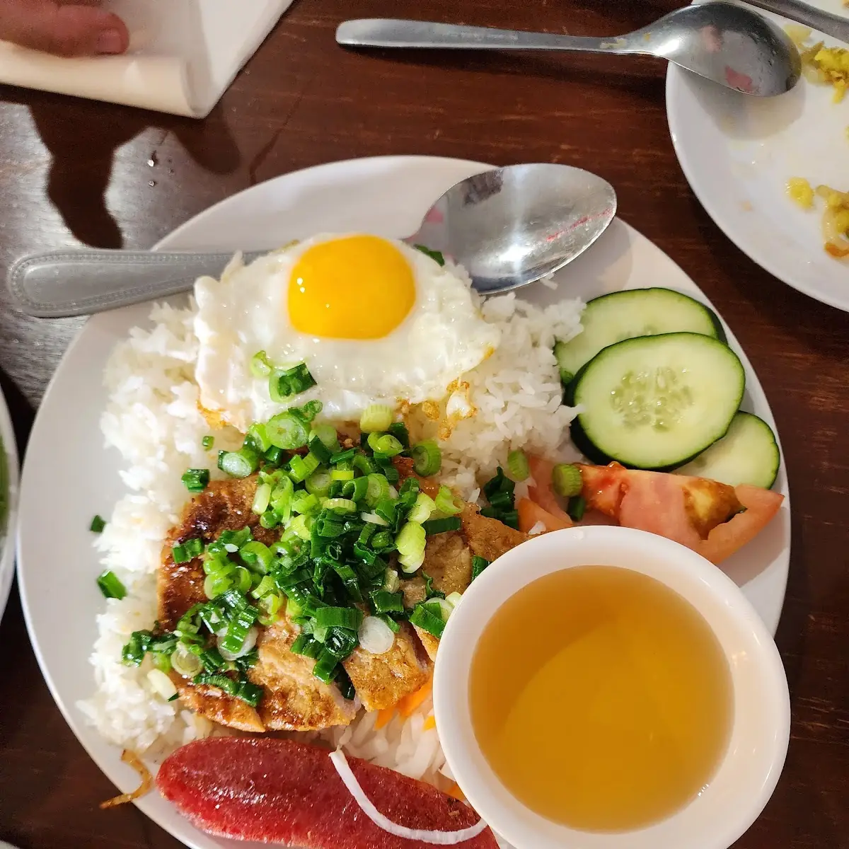 Rice with Grilled Pork Chop with Egg Cake