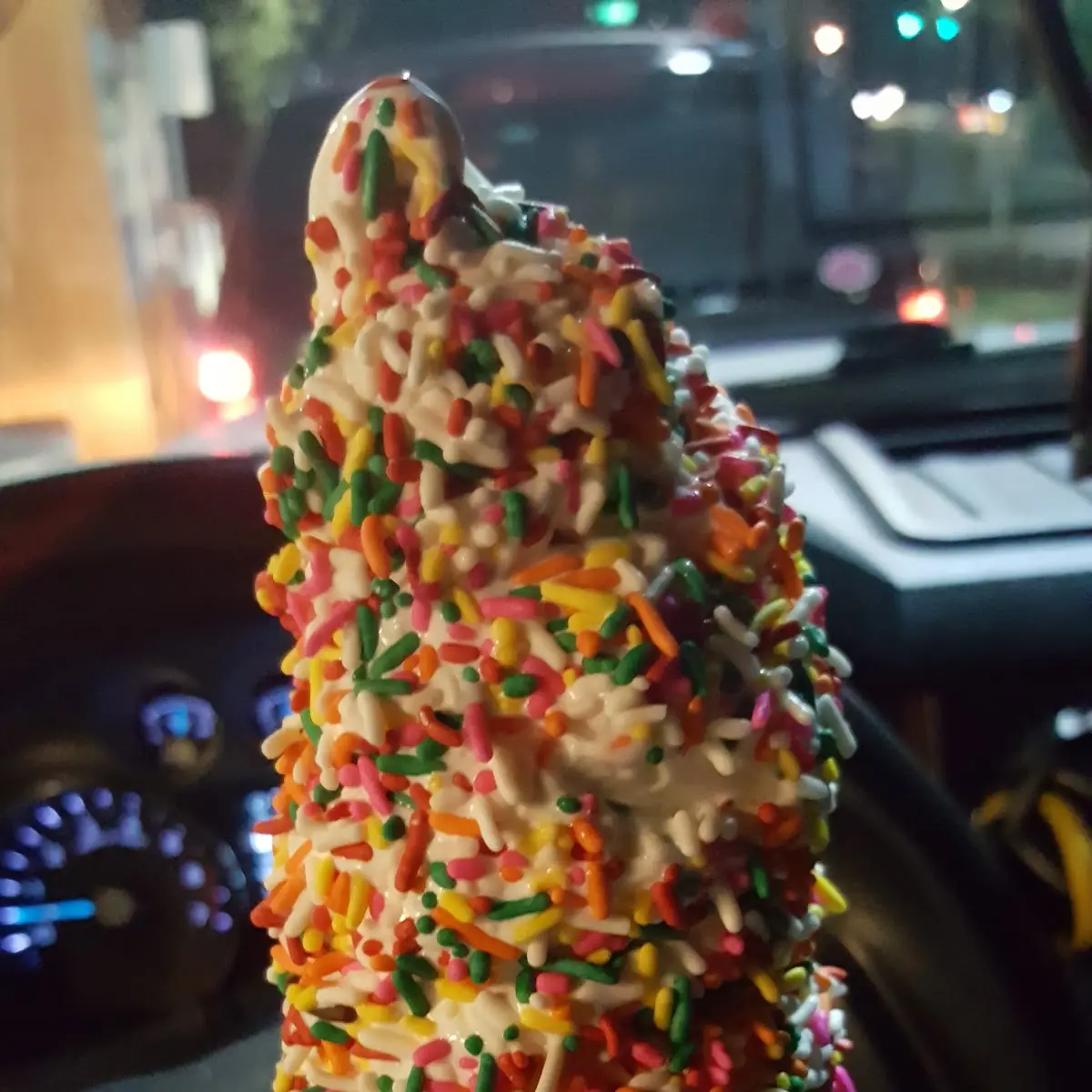 lg Vanilla Cone with Rainbow Sprinkles