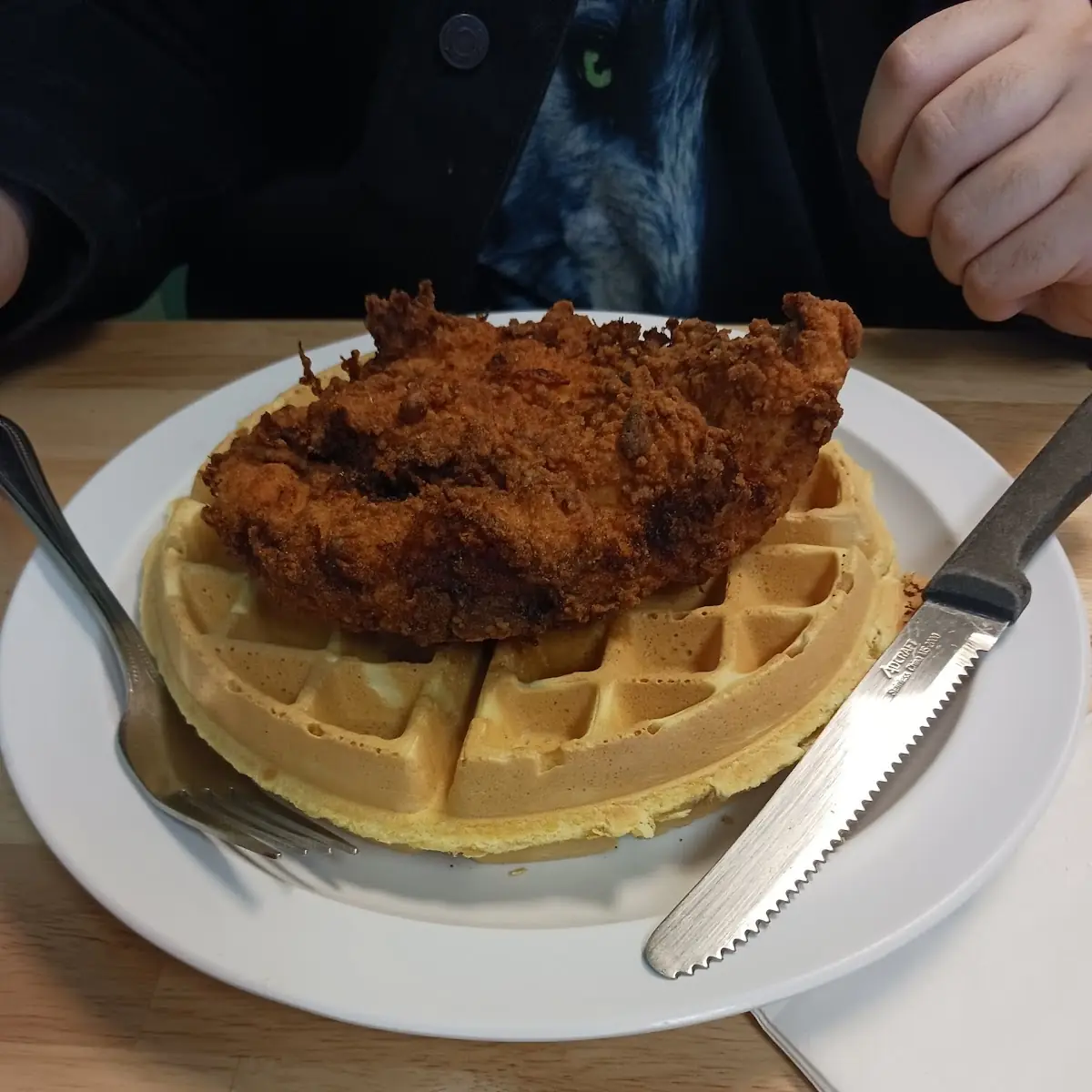 Chicken and Waffle with Two Eggs