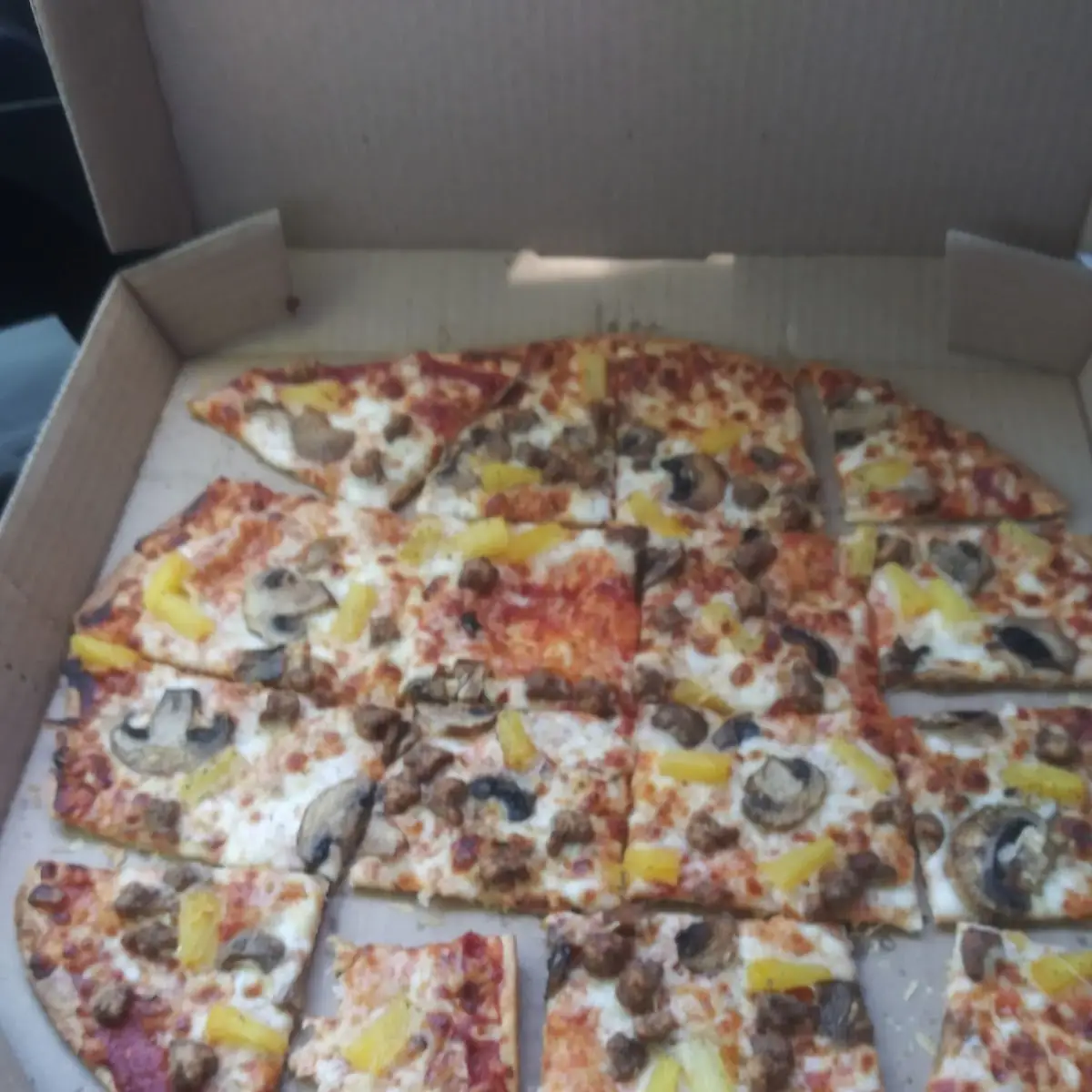 Thin Beef Pineapple & Mushroom Pizza