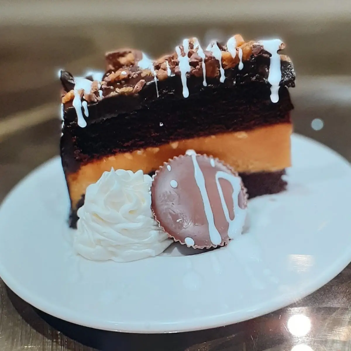 Peanut Butter Chocolate Cake Slice