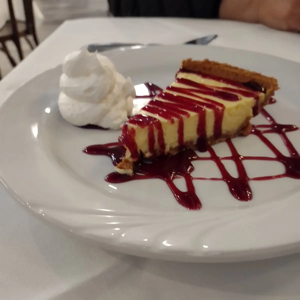 Key Lime Pie with Raspberry Drizzle