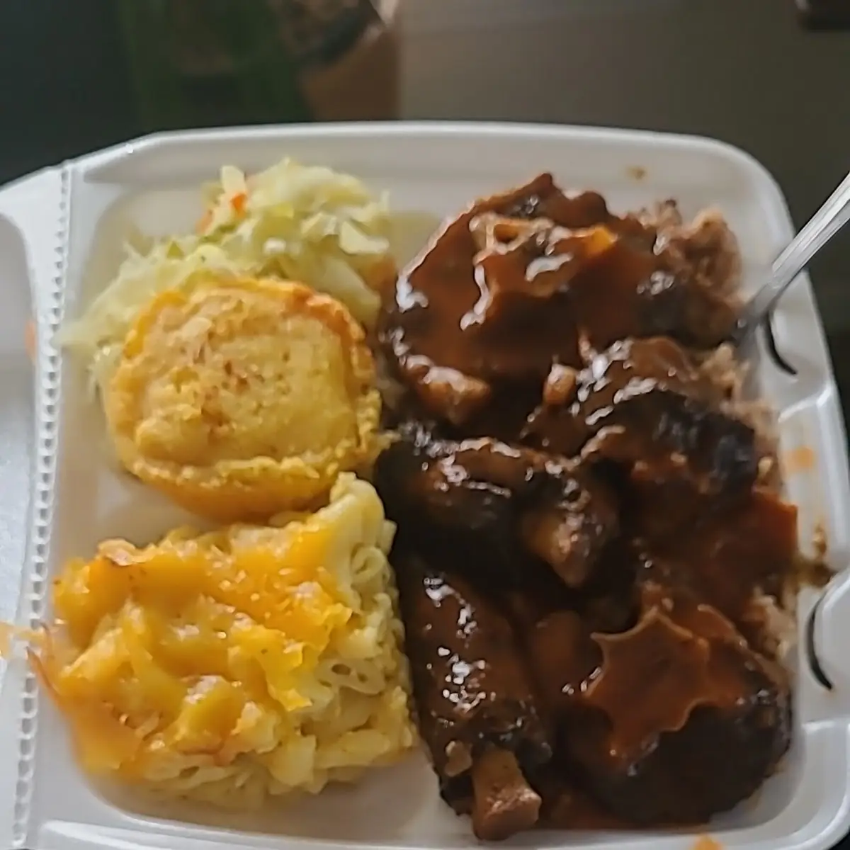Oxtail Mac and Cheese and Cabbage