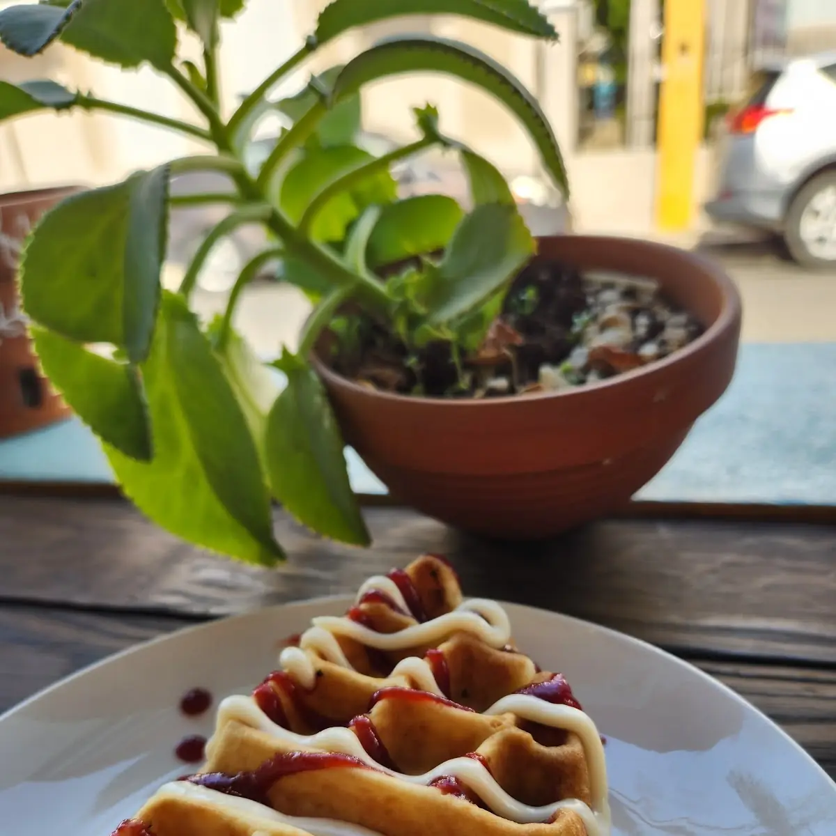 Waffles Queso Crema Y Guayaba