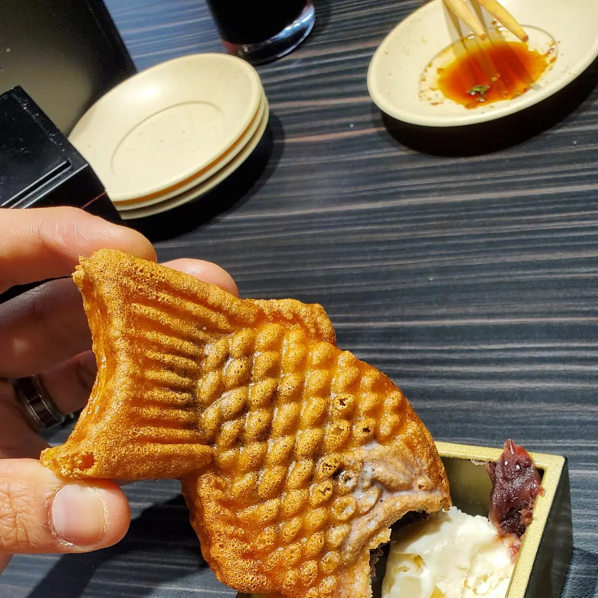 Red Bean Tayaki with Vanilla Ice Cream