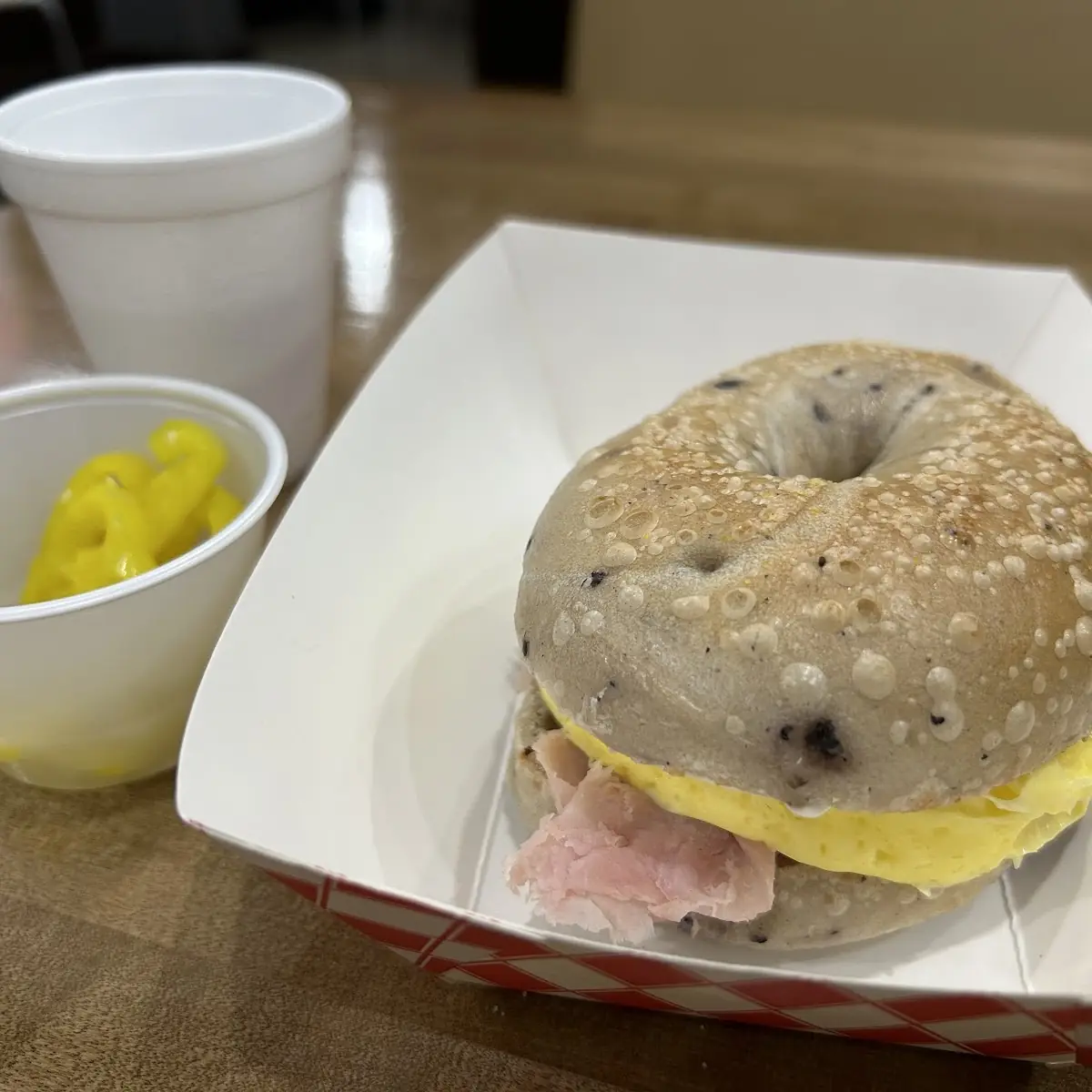 Ham Egg and Cheese Bagel