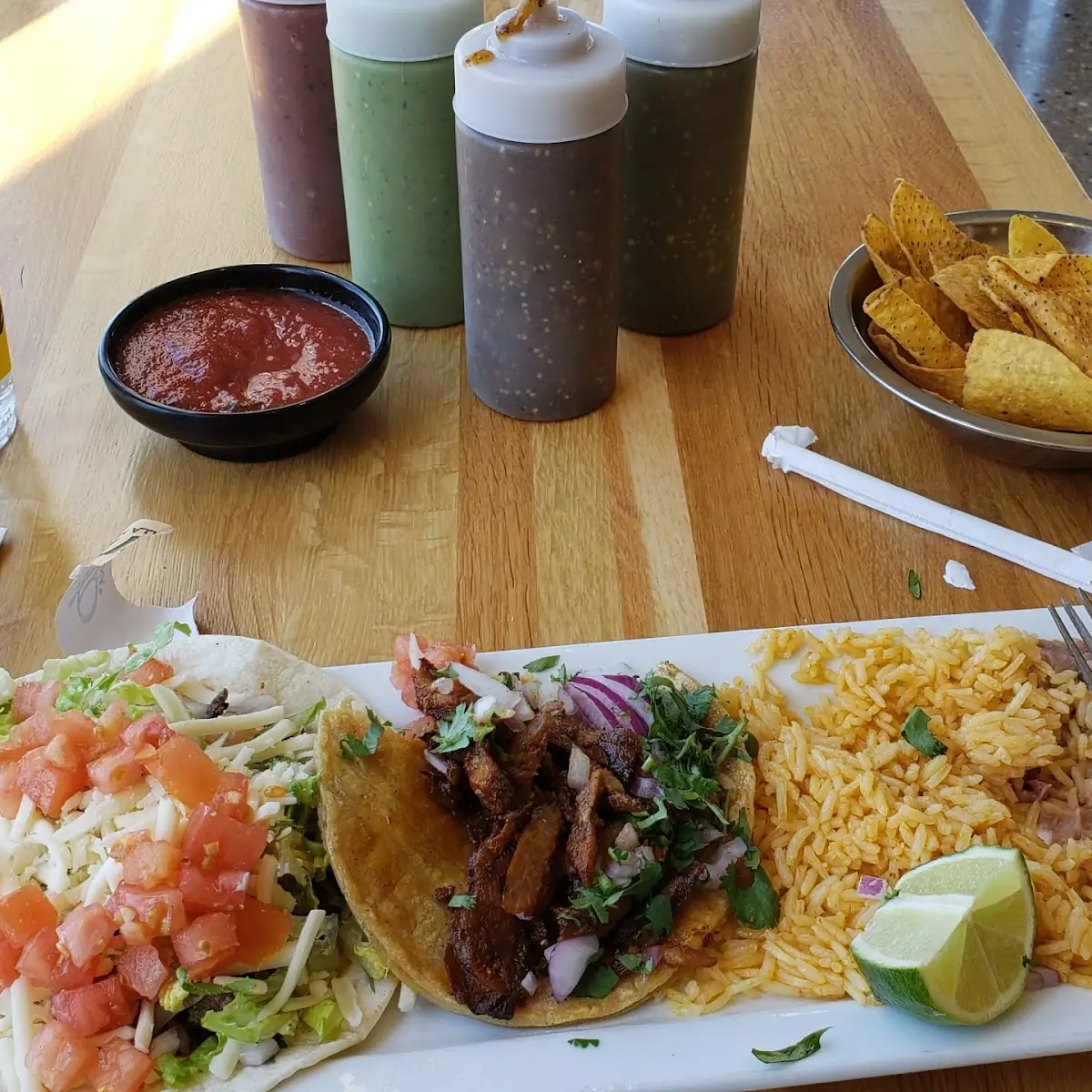 Taco Plate w Rice & Beans