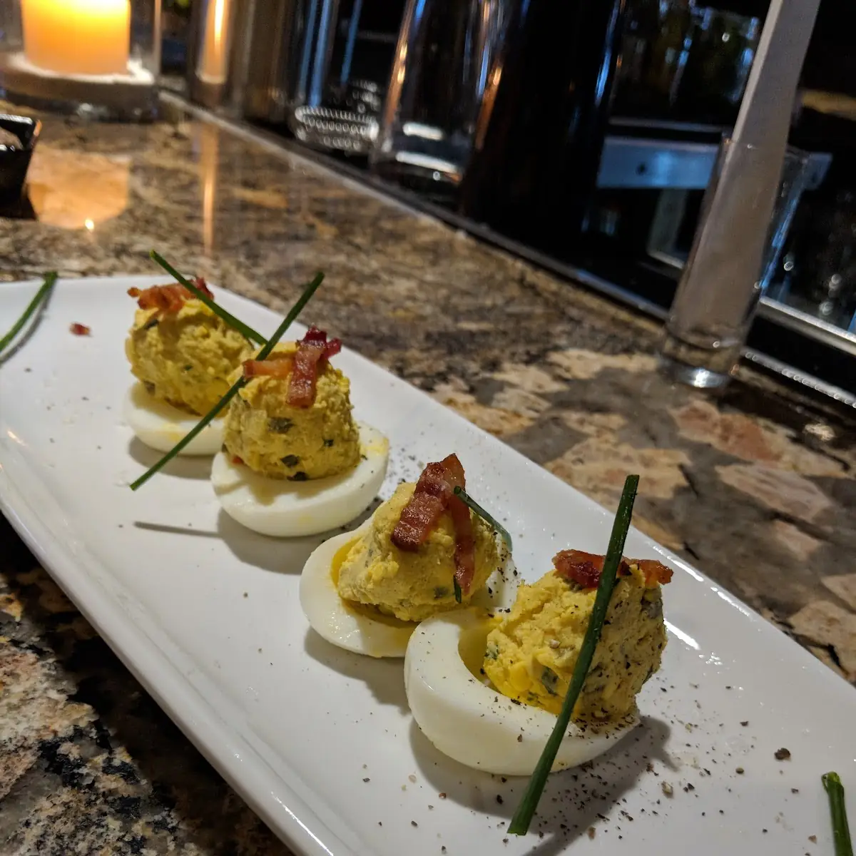 Deviled Eggs with Crispy Bacon