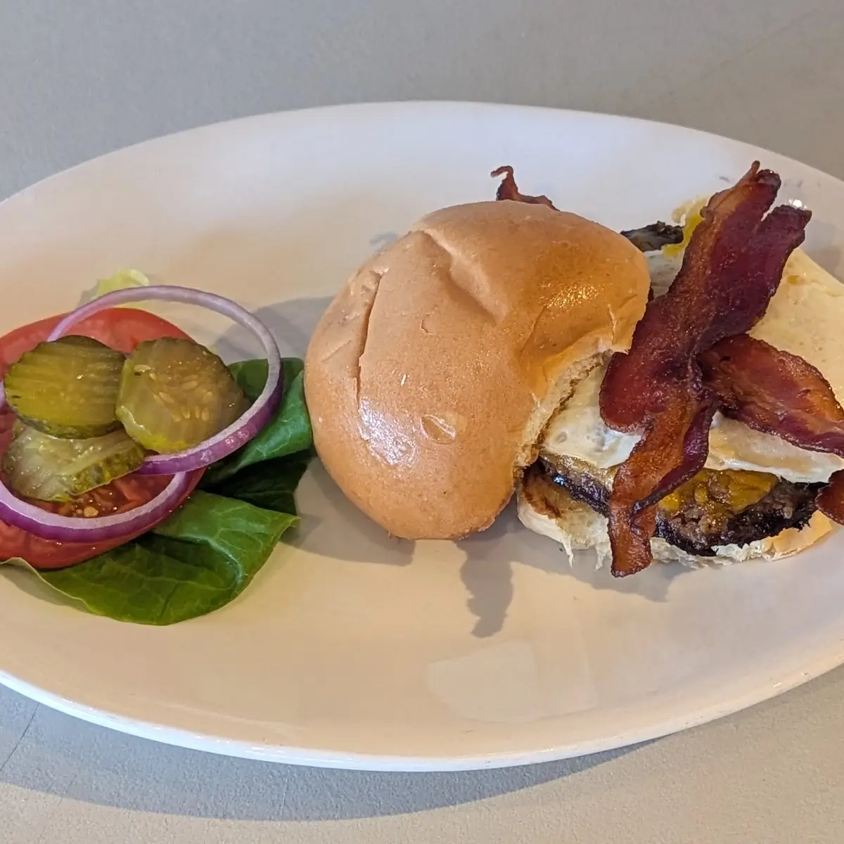 Brunch Burger w Cheese Egg and Bacon