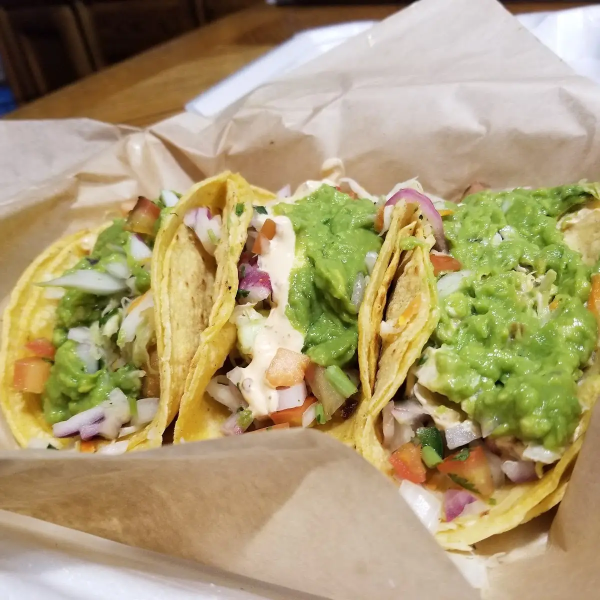 Dos Equis Fish Tacos with Added Guacamole