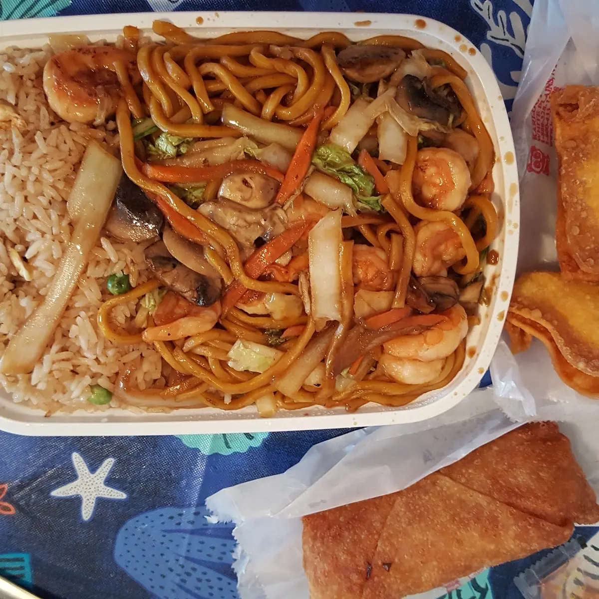Shrimp Lo Mein Combo Platter