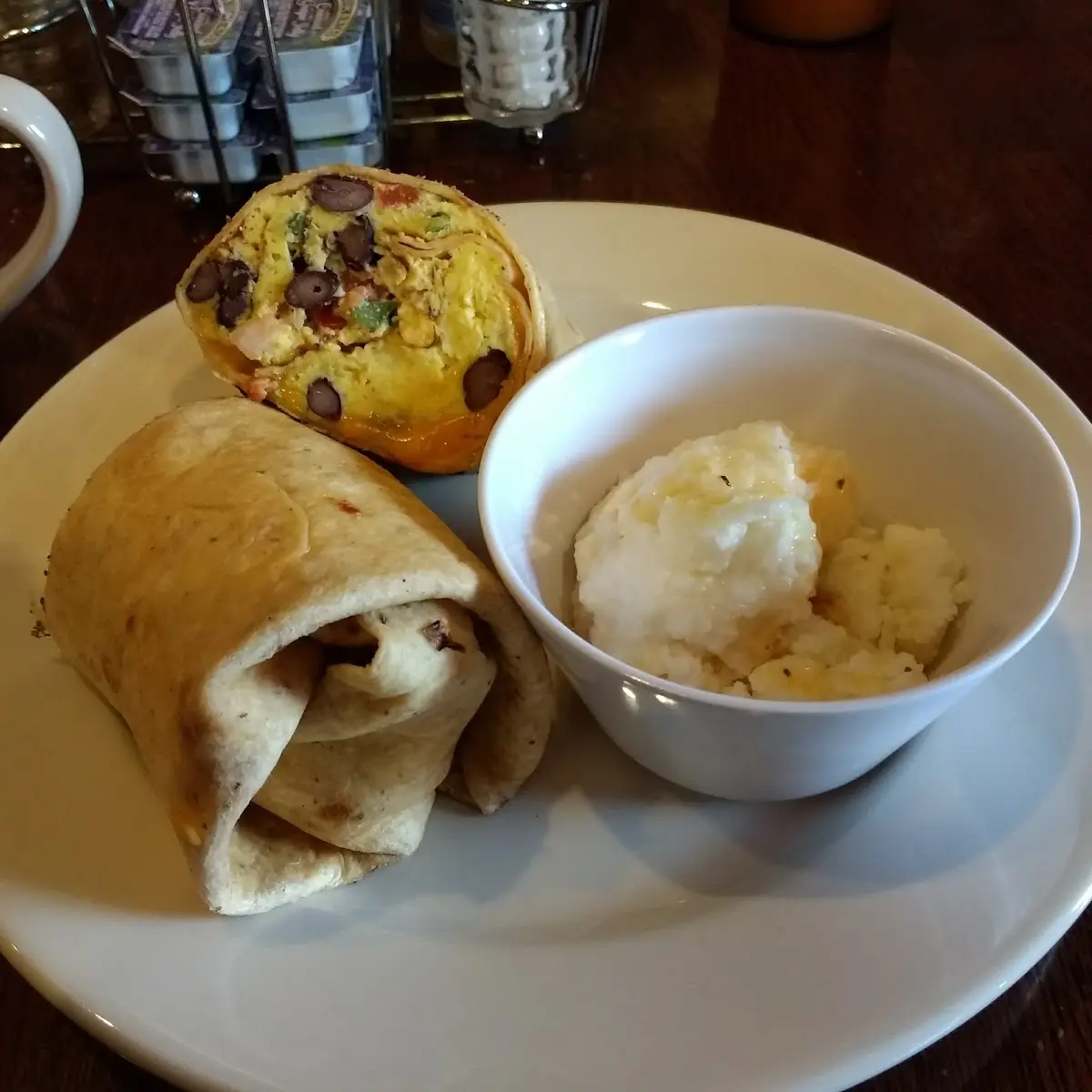 Burrito with Cheese Grits