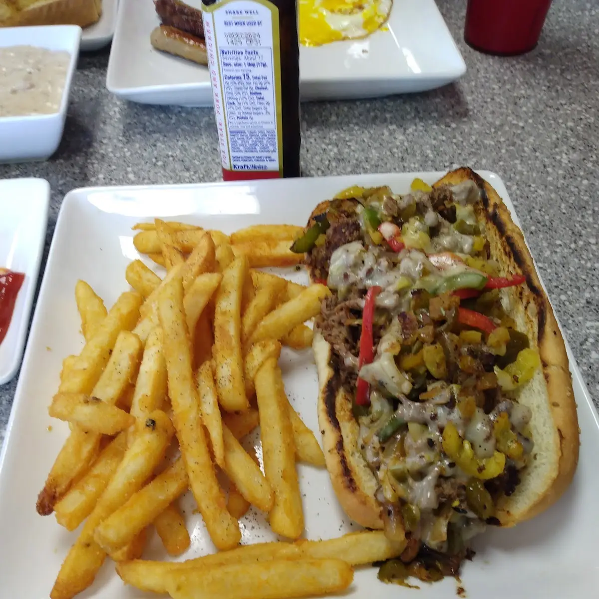 Spicy Philly Cheese Steak and Fries