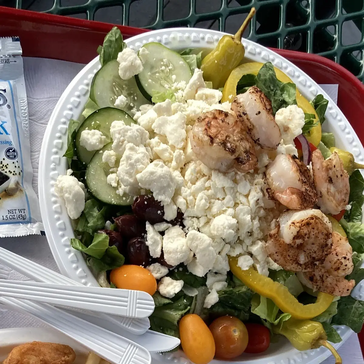 Greek Salad with Grilled Shrimp Add