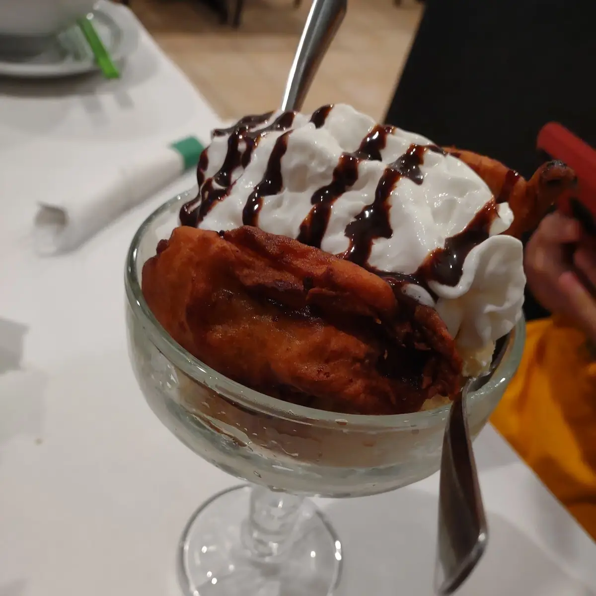 Fried Banana Ice Cream Sundae