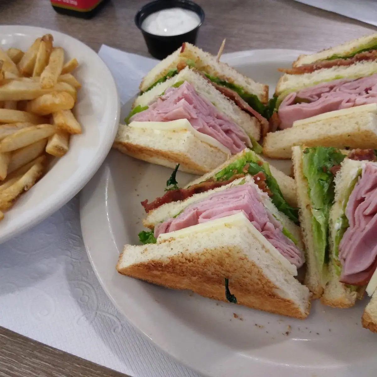 Ham and American Cheese Club Sandwich