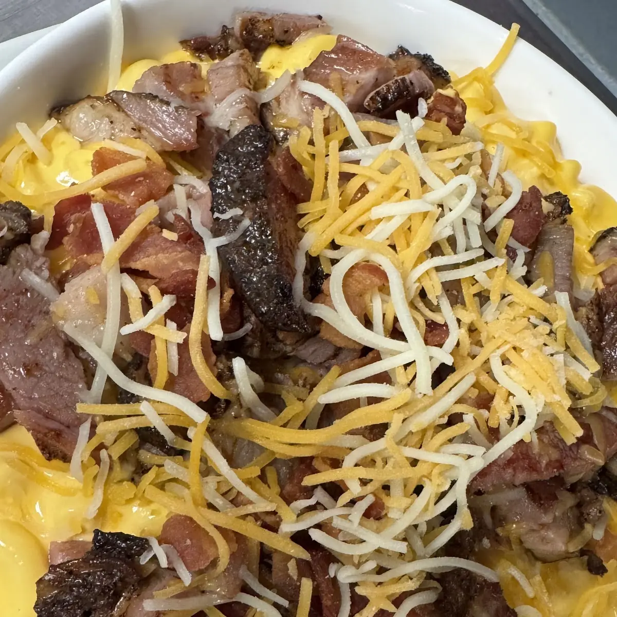 Loaded Brisket Mac and Cheese Bowl