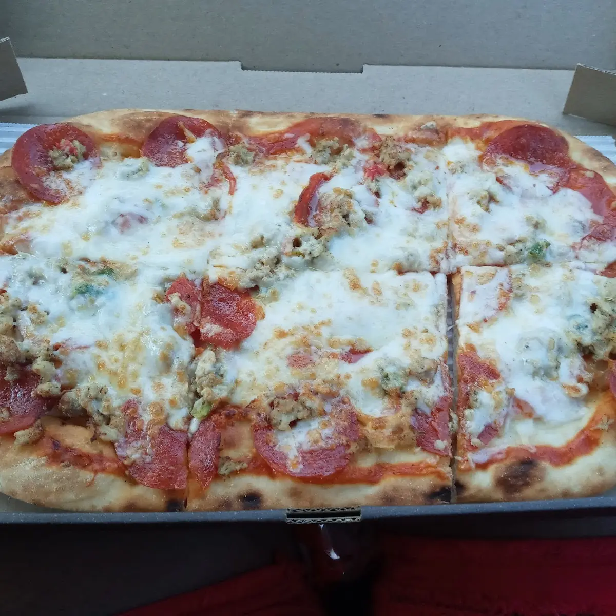 Pepperoni and Sausage Flatbread Pizza