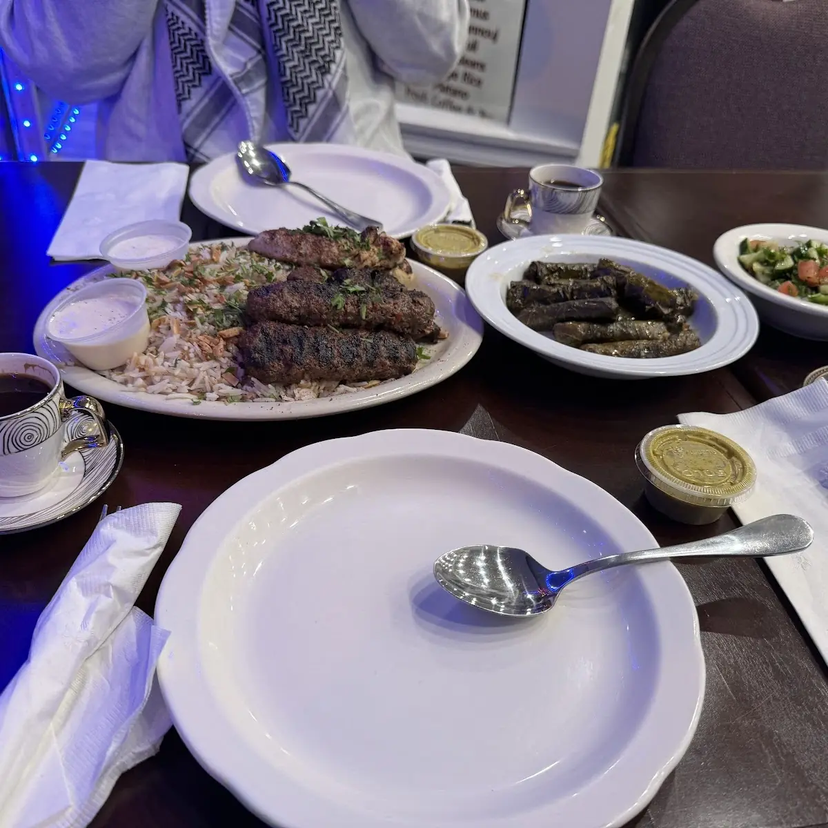 Mixed Grill Platter Grape Leaves Zaatar Fries
