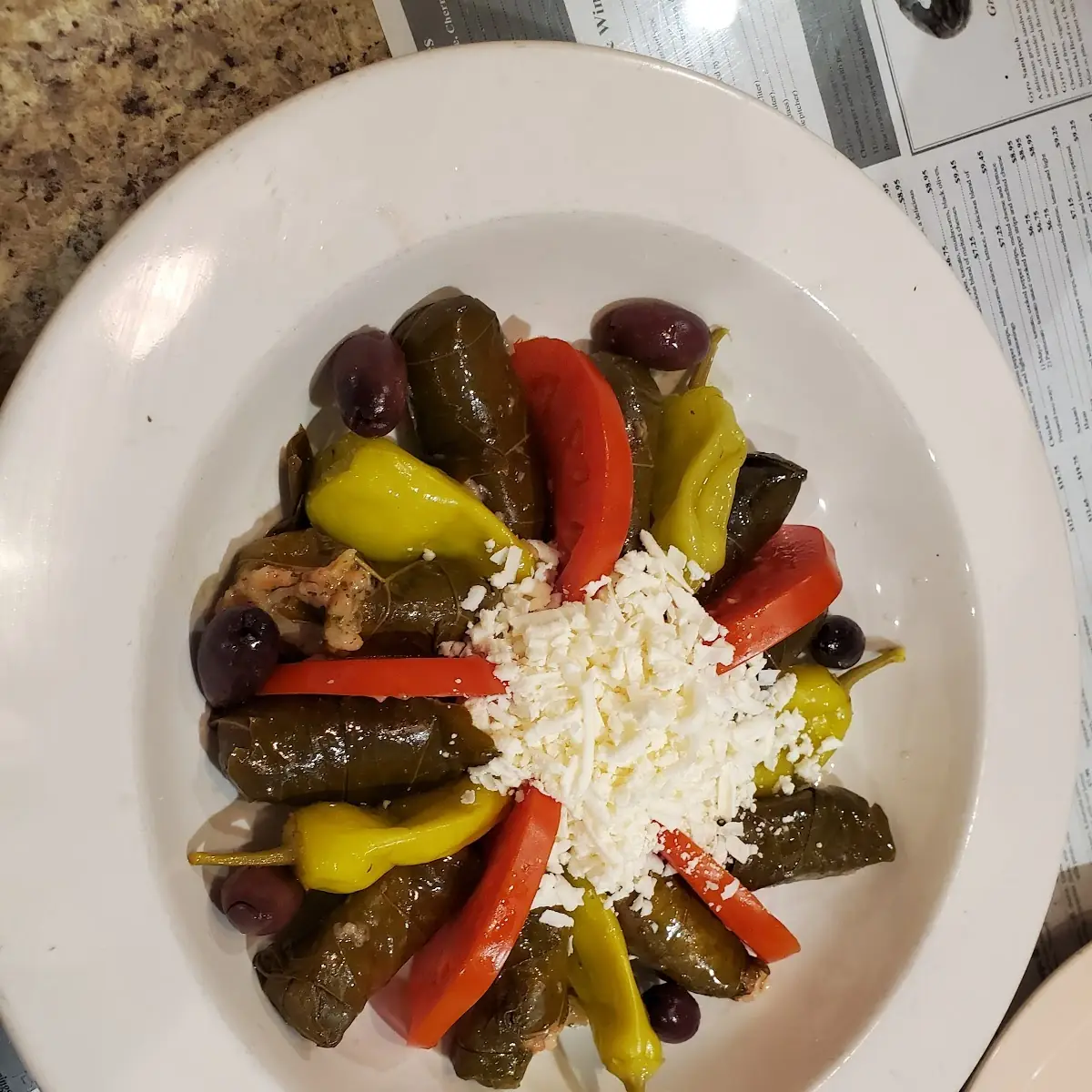Dolmadeki Stuffed Grape Leaves