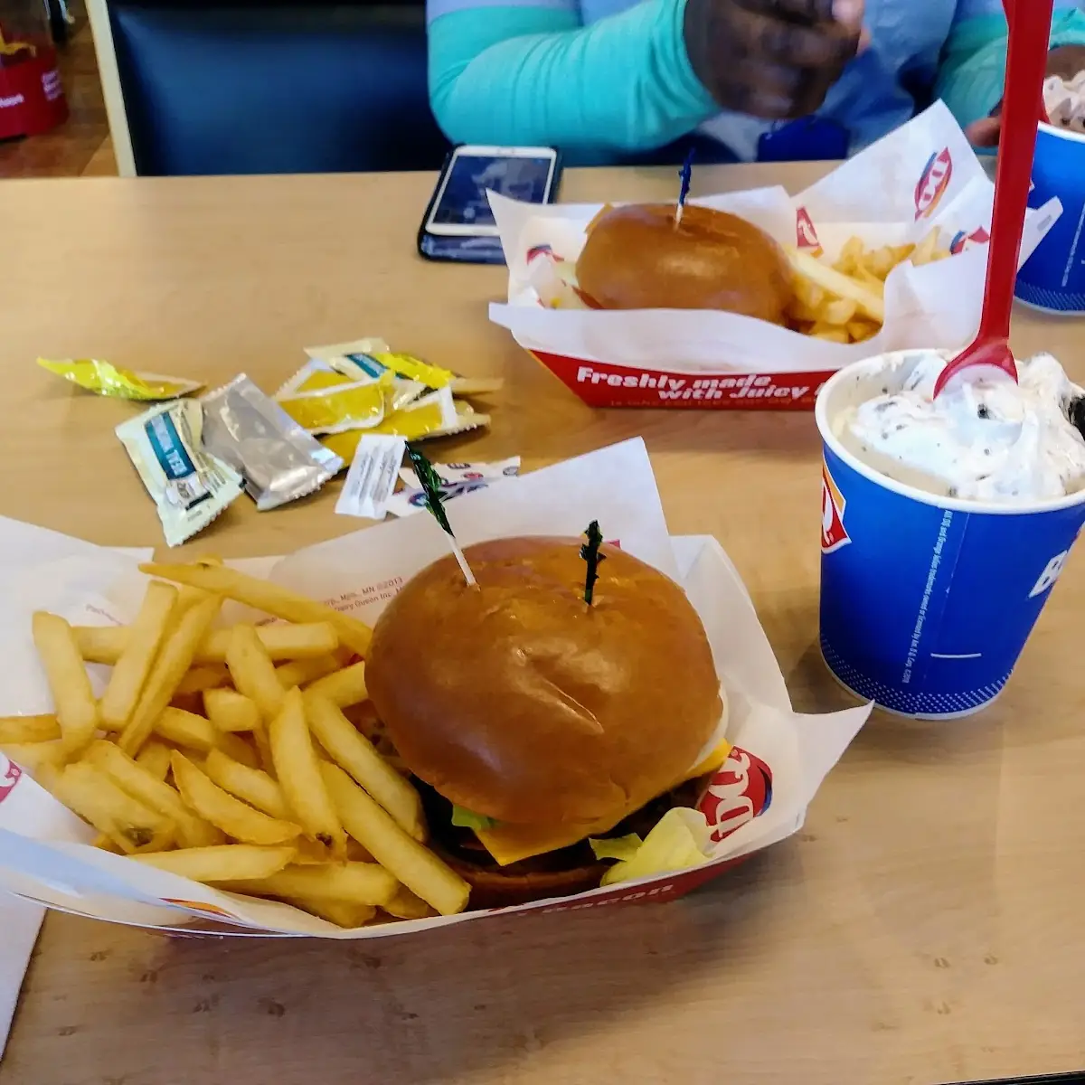 BBQ Bacon Cheeseburger Fries with a Blizzard