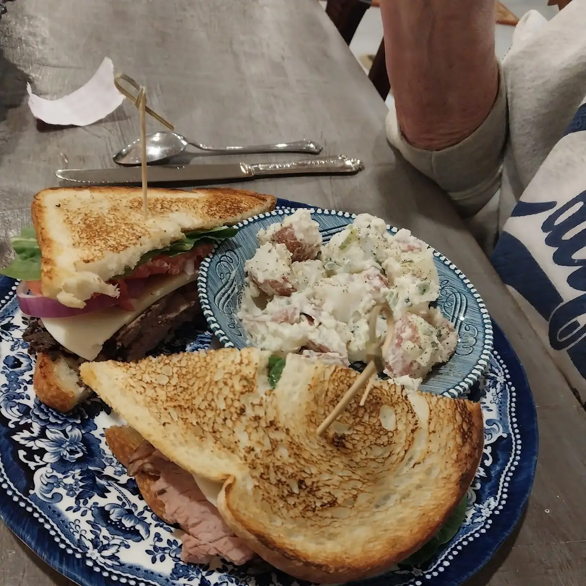 Roast Beef Sandwich and Salad