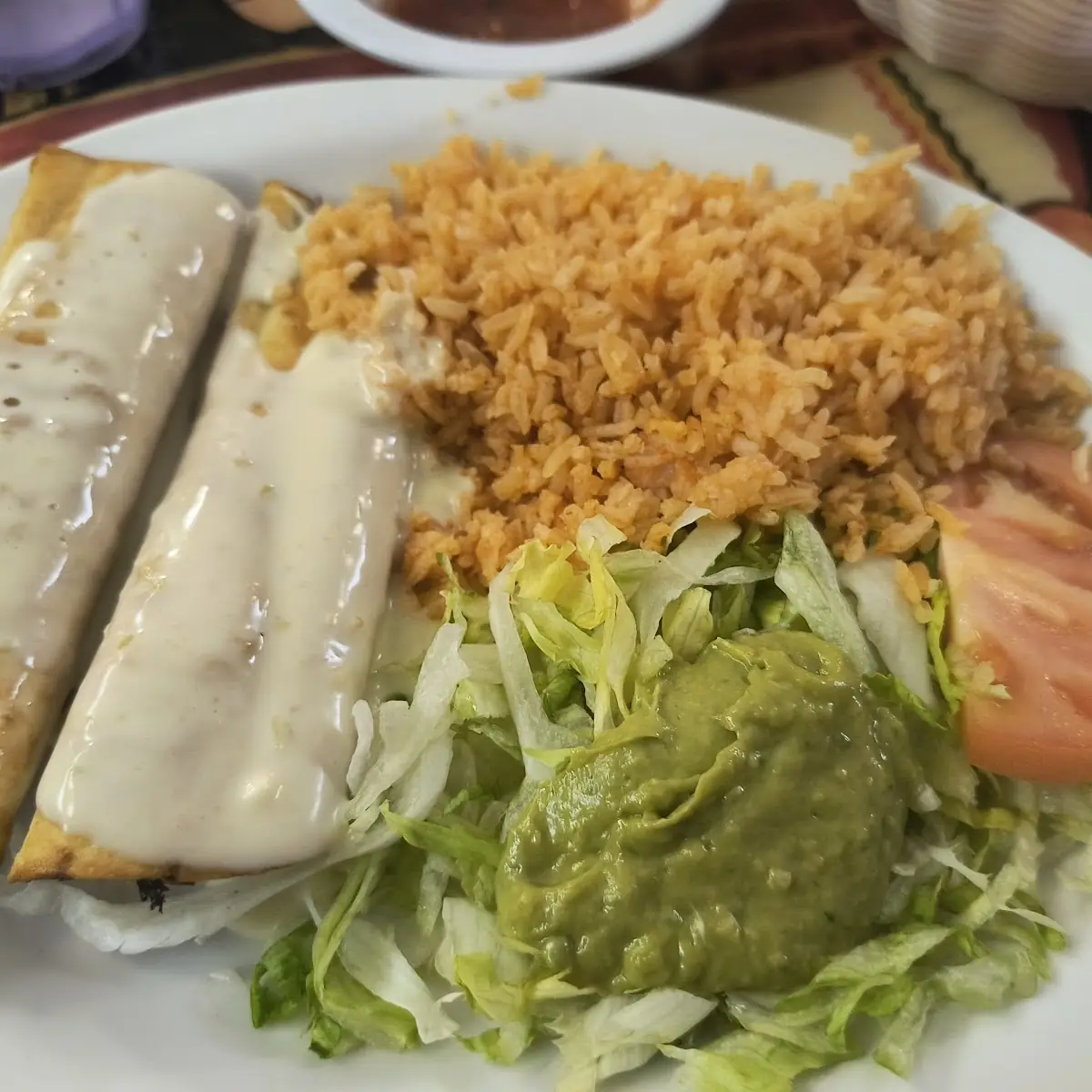 One Enchilada One Chile Relleno Rice And