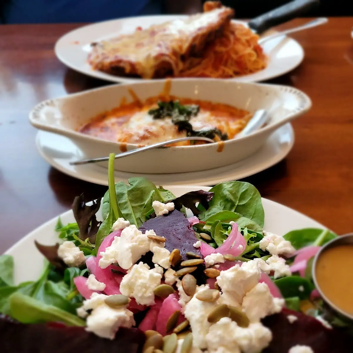 Beet Salad & Eggplant Rollatini