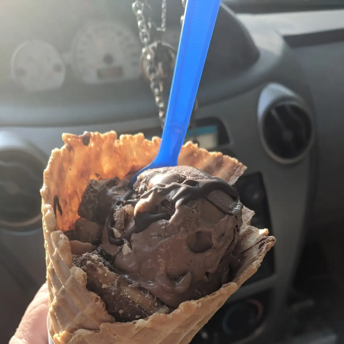 Chocolate Toffee Waffle Cone