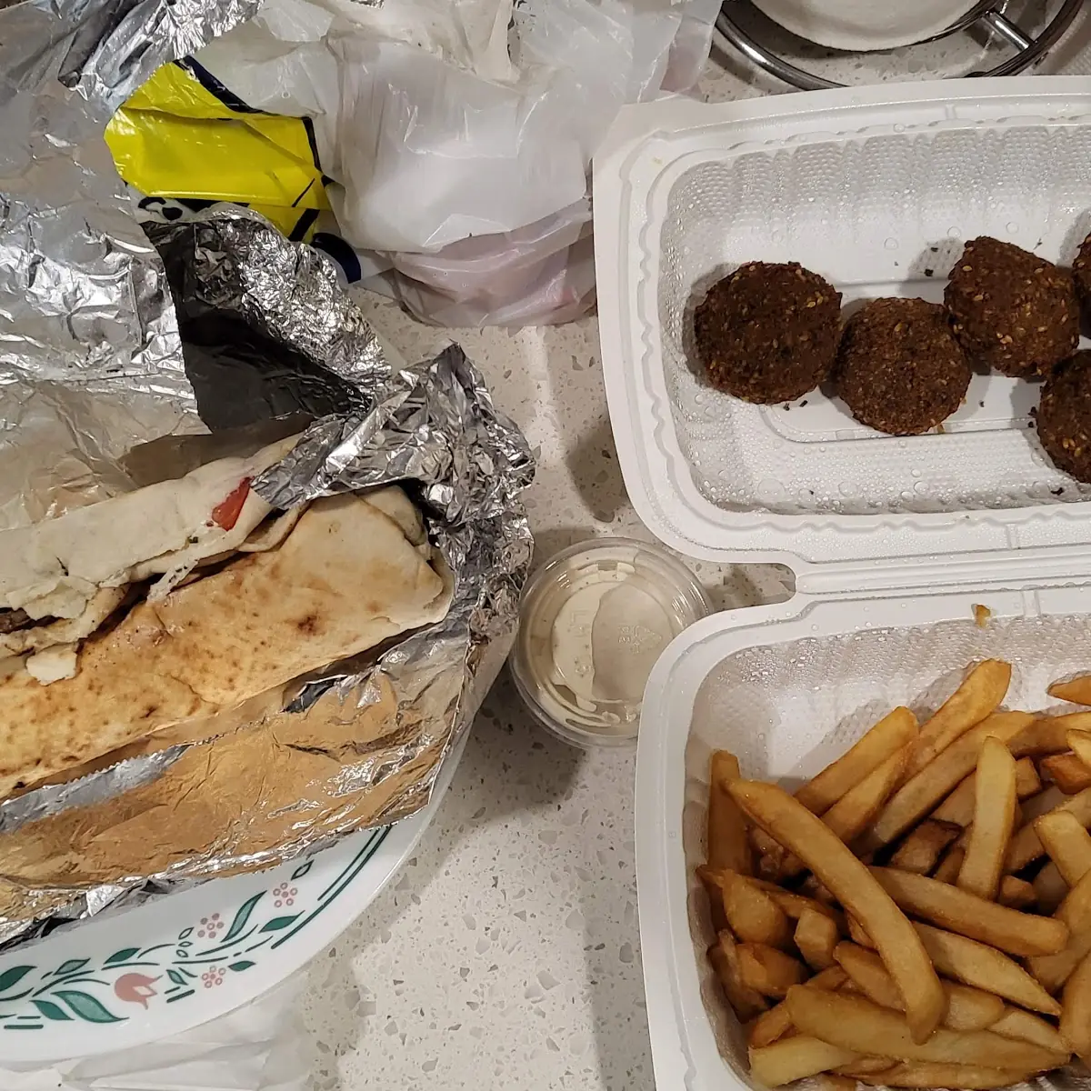 Gyro Wrap Fries Falafel