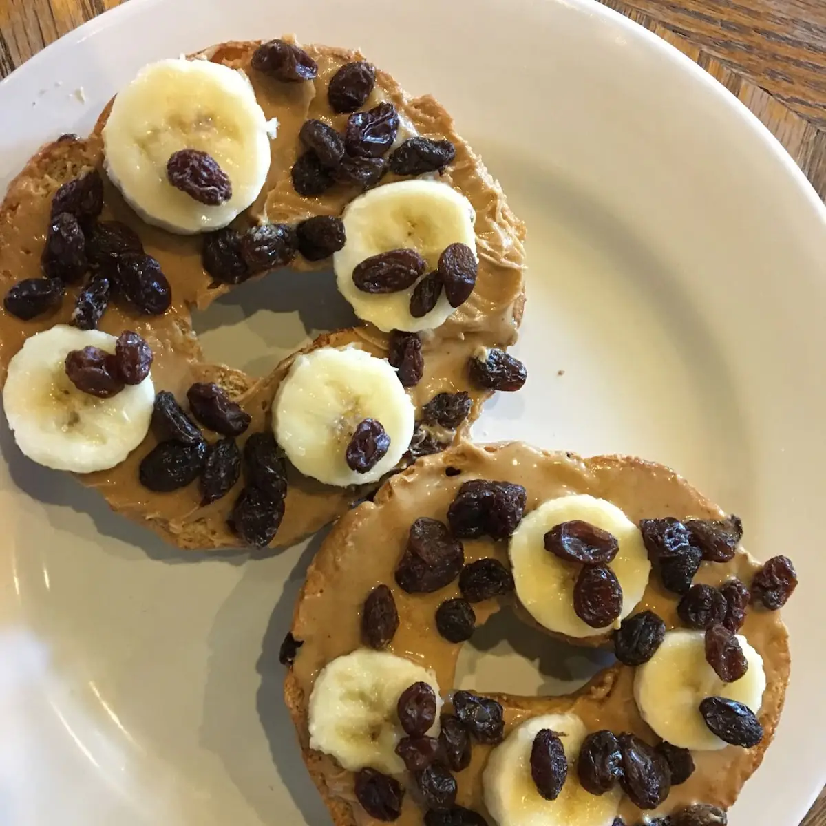 Chocolate Chip Bagel with Peanut Butter